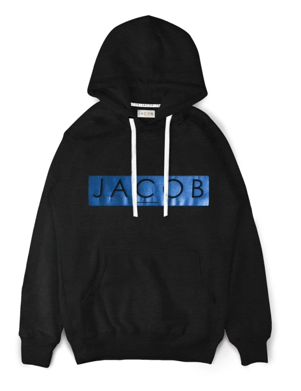 BLUZA HOODIE Z NIEBIESKĄ APLĄ