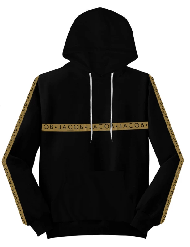 BLUZA HOODIE ZE ZŁOTYM LAMPASEM 