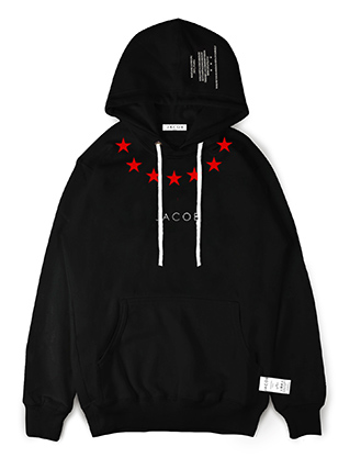 BLUZA HOODIE Z CZERWONYMI GWIAZDAMI
