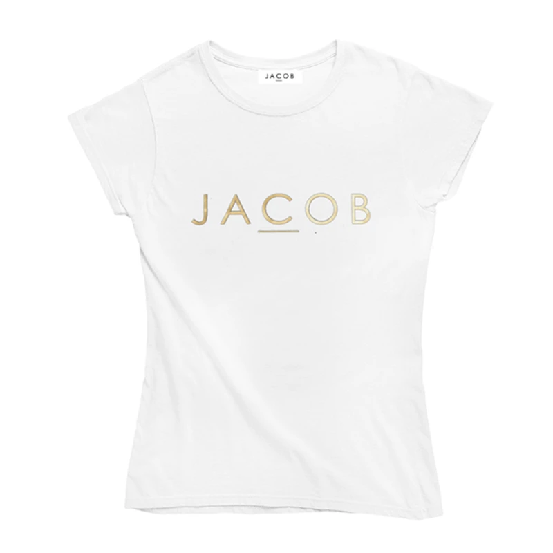 TSHIRT DAMSKI BIAŁY ZE ZŁOTYM LOGO