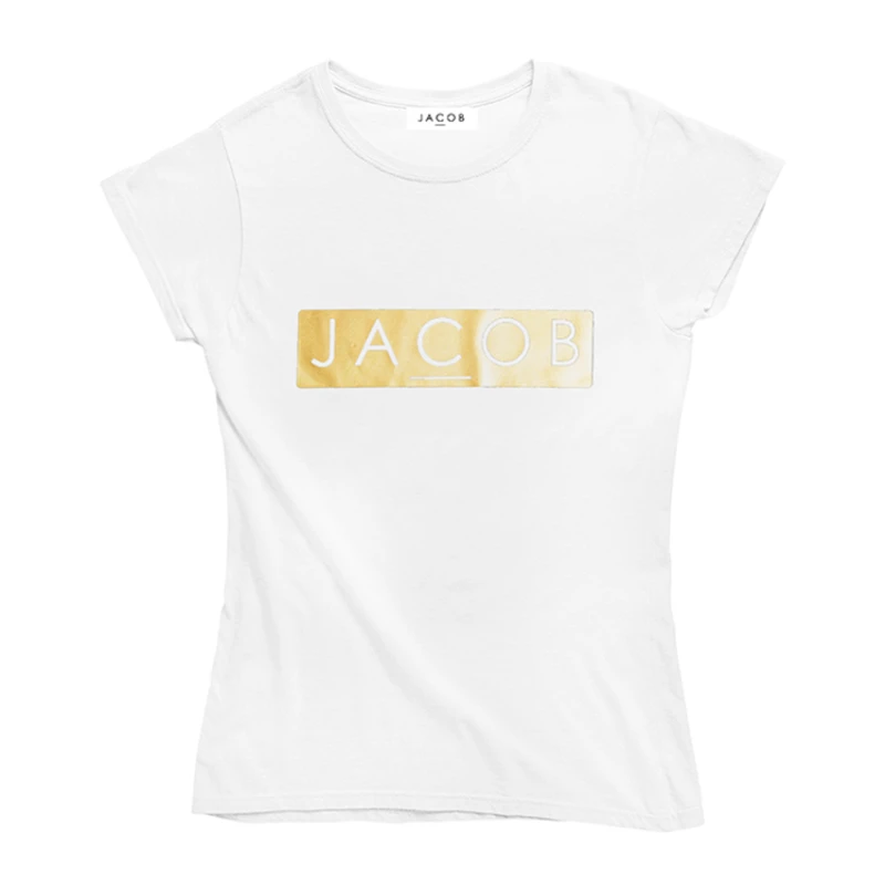 TSHIRT DAMSKI BIAŁY ZE ZŁOTĄ APLĄ