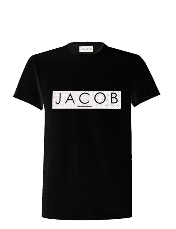 TSHIRT UNISEX Z BIAŁĄ APLĄ W KROPKI 