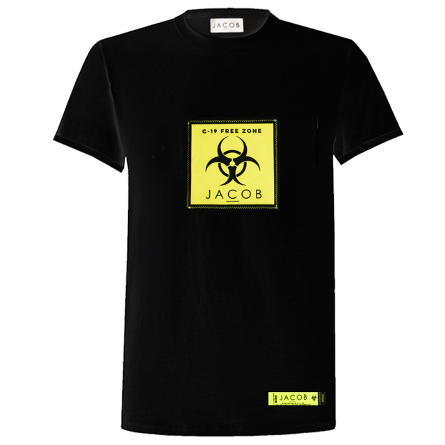 TSHIRT UNISEX  CZARNY C-19 FREE ZONE