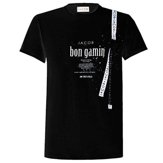 TSHIRT UNISEX  Z TAŚMĄ   ORAZ Z NADRUKIEM BON GAMIN