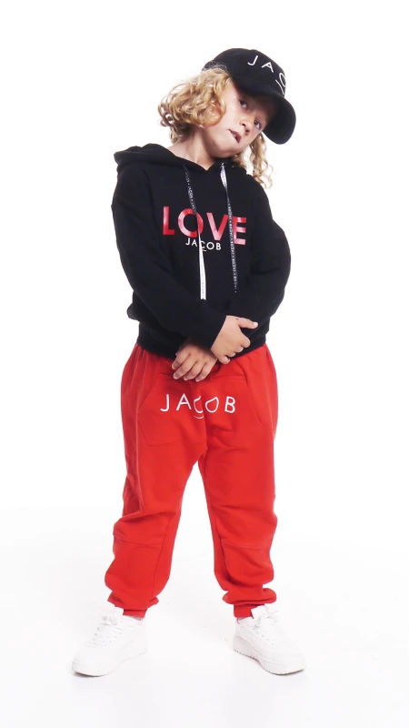 BLUZA DZIECIĘCA HOODIE CZARNA LOVE