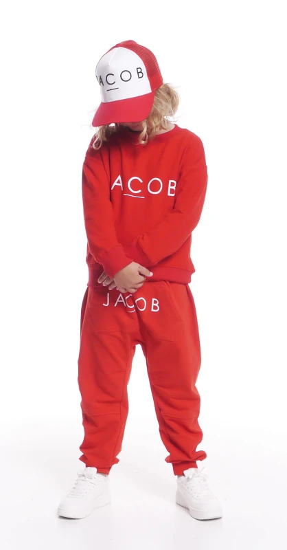 BLUZA DZIECIĘCA KLASYK CZERWONA Z BIAŁYM LOGO
