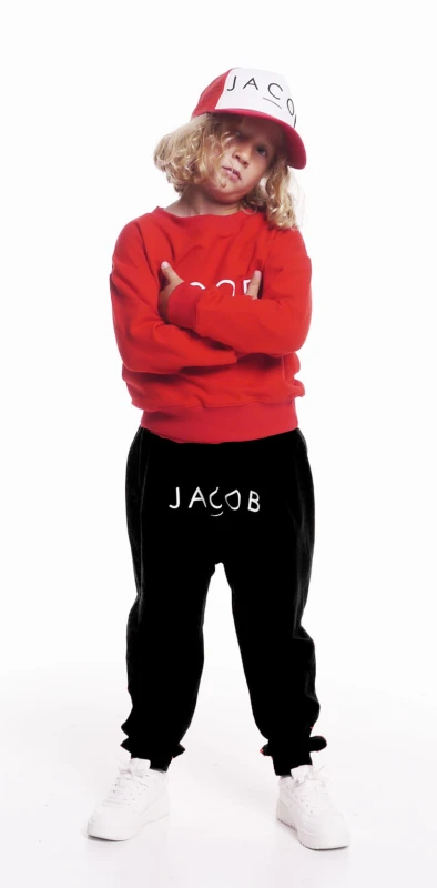 SPODNIE DZIECIĘCE CZARNE Z BIAŁYM LOGO