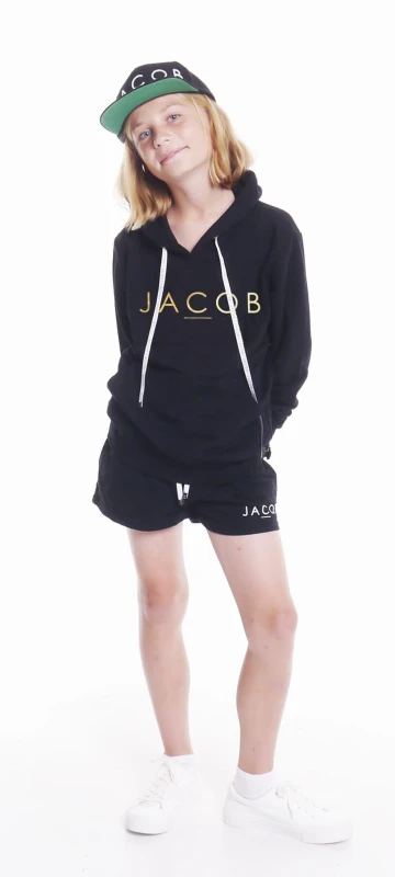 BLUZA DZIECIĘCA HOODIE CZARNA ZE ZŁOTYM LOGO