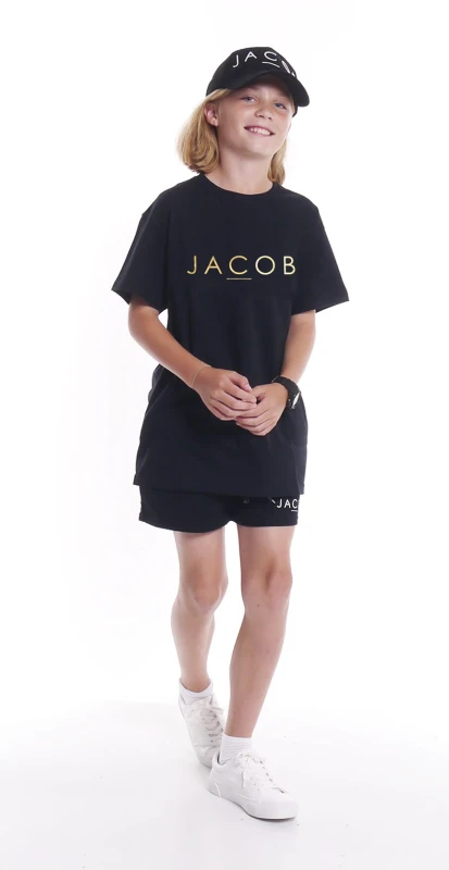 T-SHIRT DZIECIĘCY CZARNY ZE ZŁOTYM LOGO