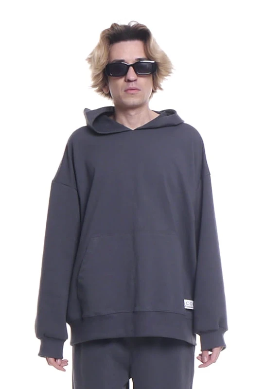 BLUZA  HOODIE  OVERSIZE GRAFITOWA