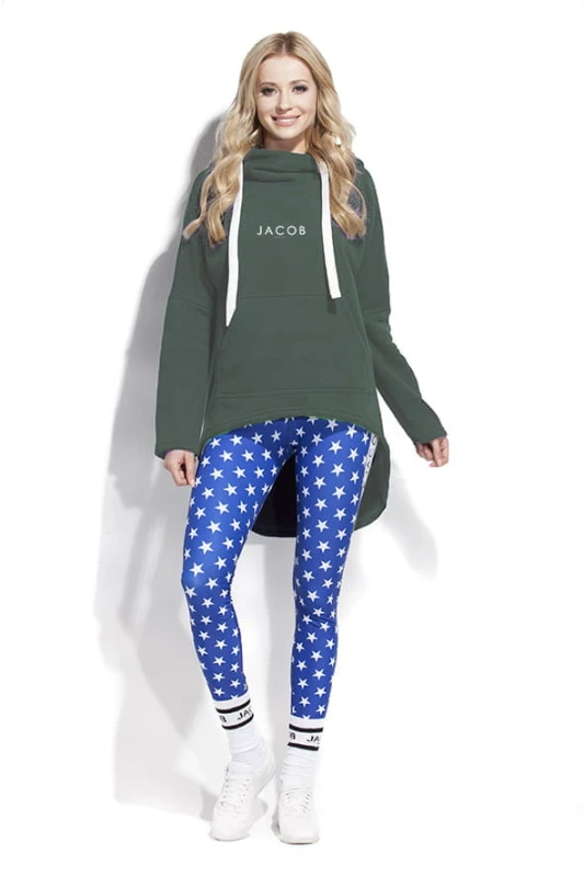 BLUZA  KOŁNIERZO-KAPTUR ZIELONA